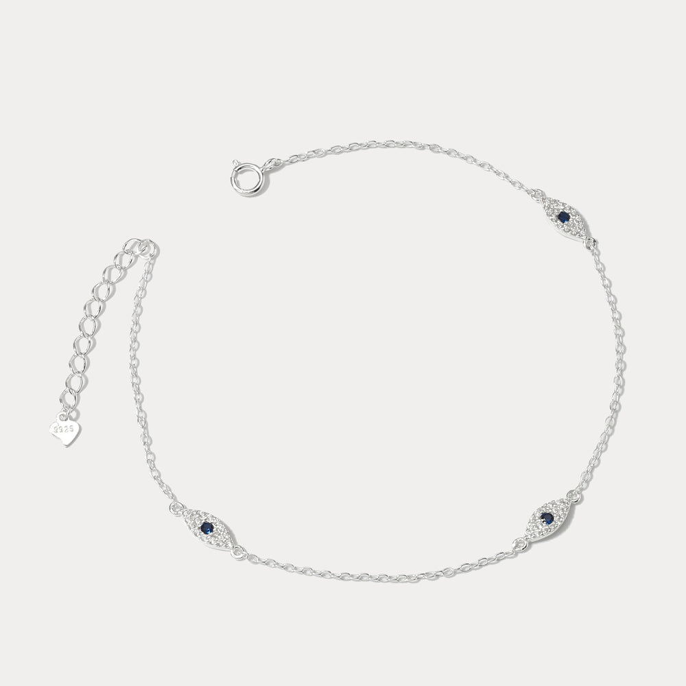 Diamond Evil Eye Anklet For Women