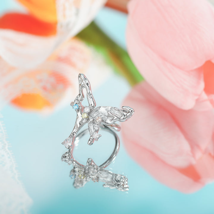 Selenichast Melting Aurora Butterfly Ring