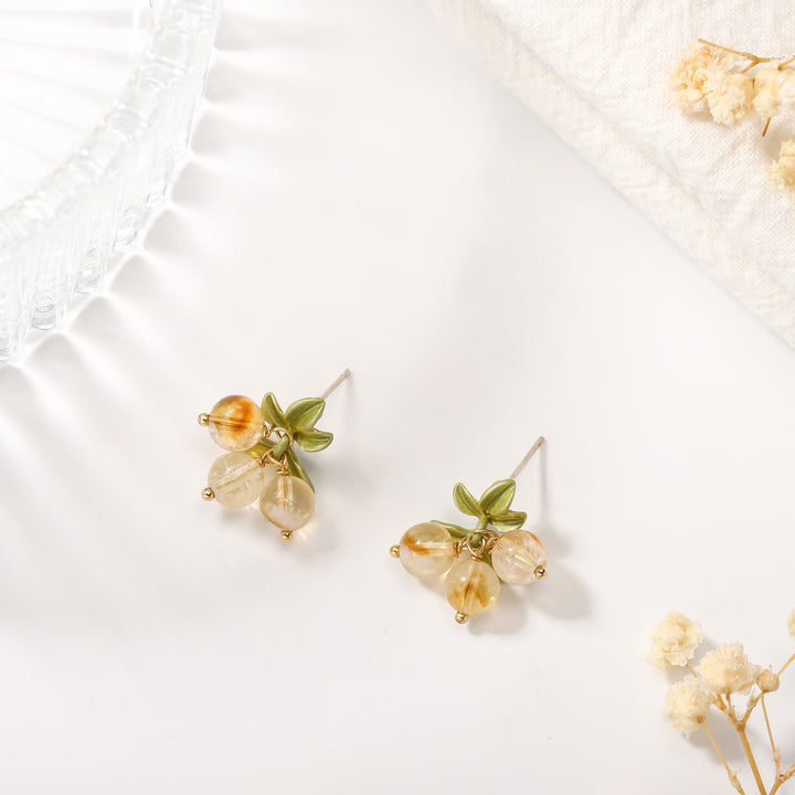 Gooseberry Stud Leaves Earrings