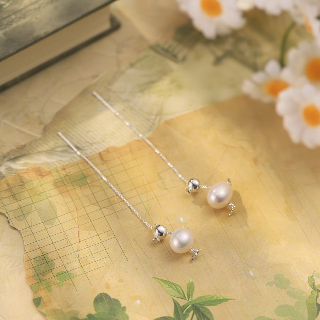 Silver Pearl Earrings