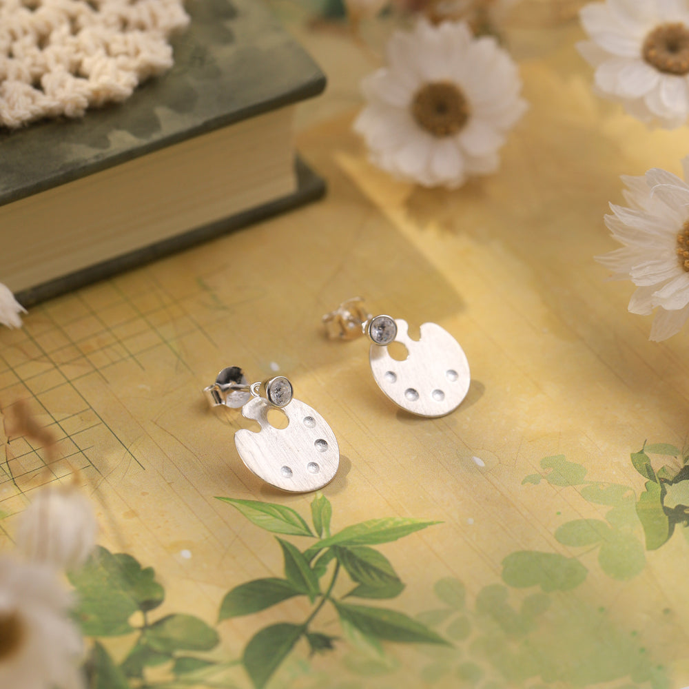Silver Color Palette Earrings