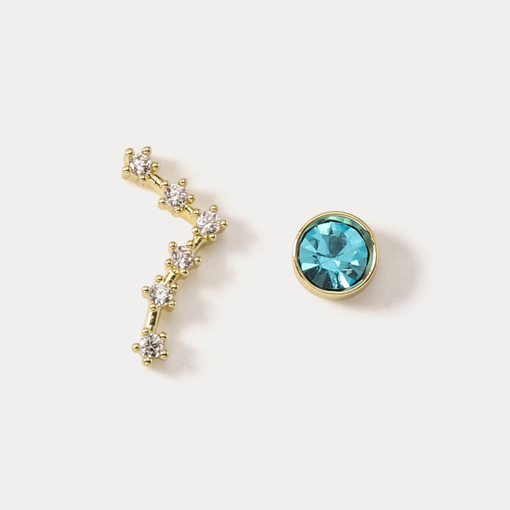 Pisces Constellation Asymmetry Stud Earrings