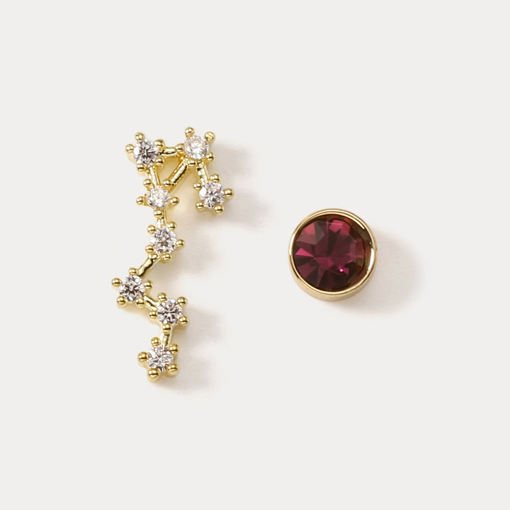 Scorpio Constellation Asymmetry Stud Earrings