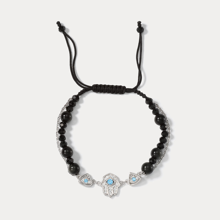 Selenichast Hamsa Hand Braided Bracelet
