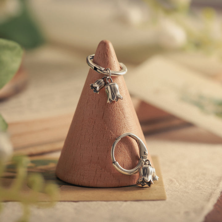 Lily Of The Valley Silver Hoop Earrings
