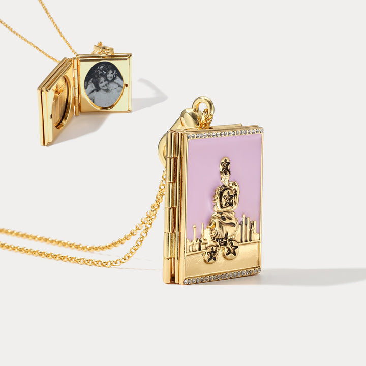 Four Of Coins Tarot Card Locket Talisman Necklace