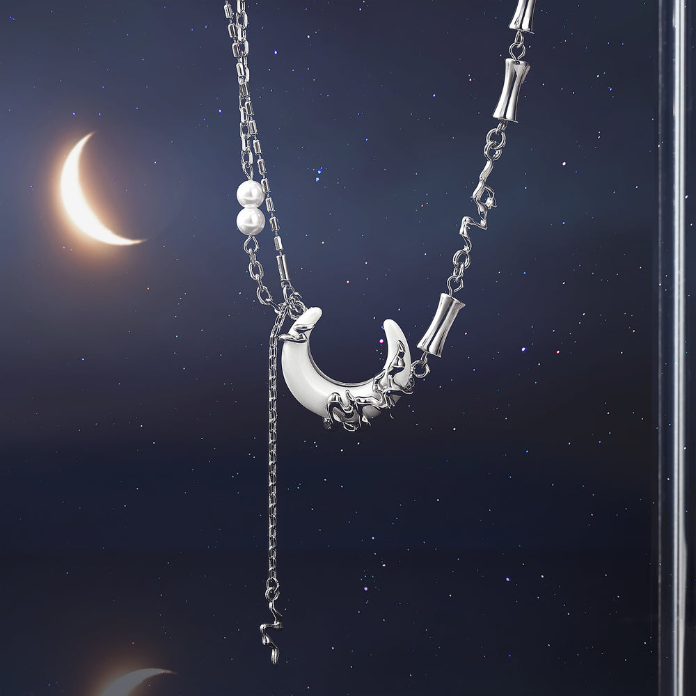 Frost Moon Mother of Pearl Necklace