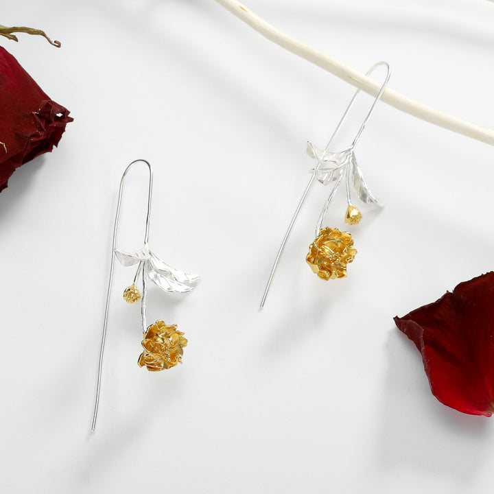 Sakura Sterling Silver Hook Earrings