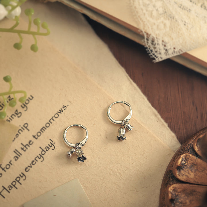 May Bell Flower Hoop Earrings