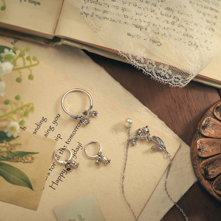 Lily Of The Valley Silver Ring Set
