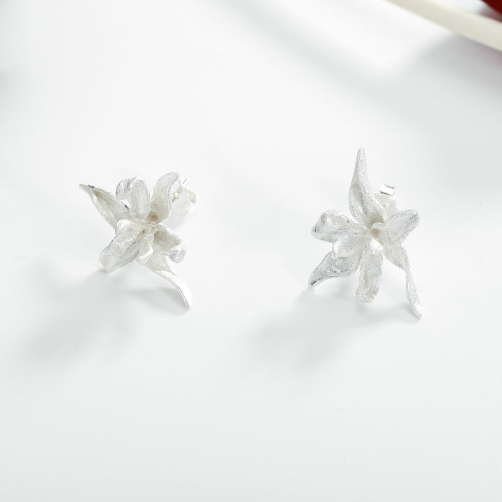 Iris Flower Stud Nature Earrings