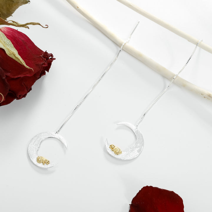 Selenichast Sweet Dream Little Puppy & Moon Earrings