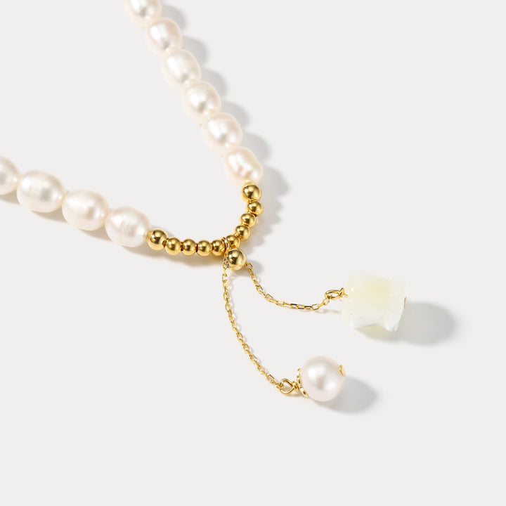 Lily Of The Valley Pearl Gold Necklace