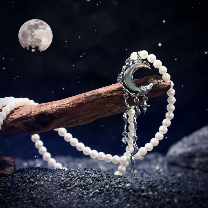 Lunar Tide Pearl Platinum Necklace