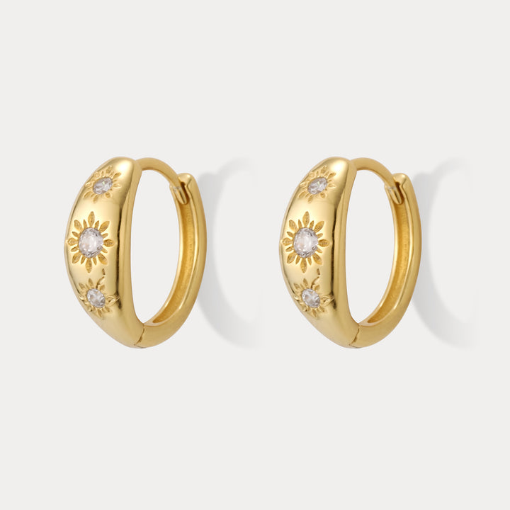 Selenichast Eight-pointed Star Hoop Earrings