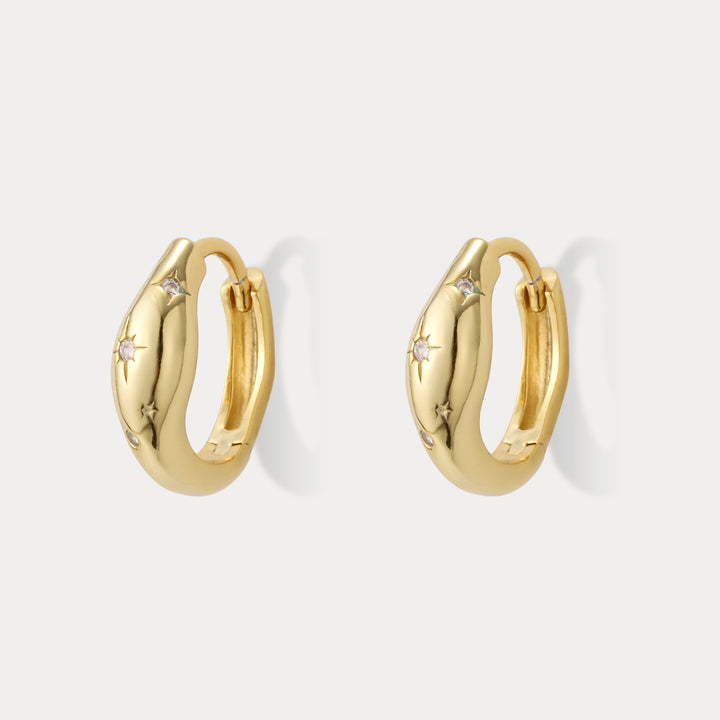 Selenichast Octagram Star Hoop Earrings