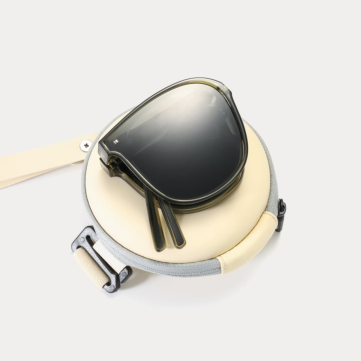 Dark Green Folding Fashion Sunglasses