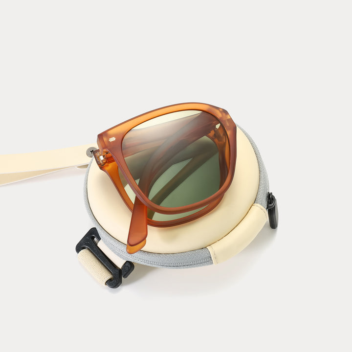 Brown Folding Wayfarer Sunglasses