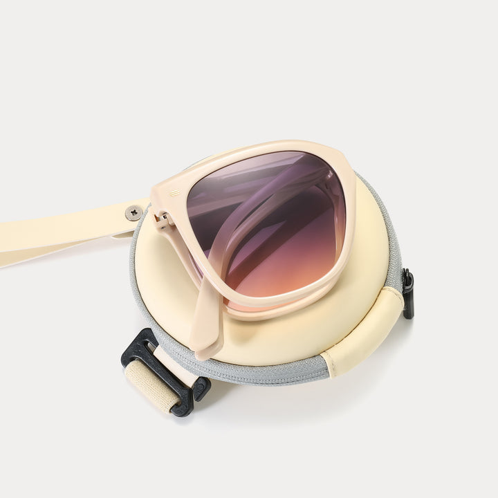 White Folding UV Protection Sunglasses