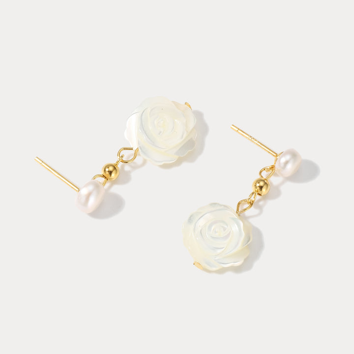 Rose Pearl Studs Earrings