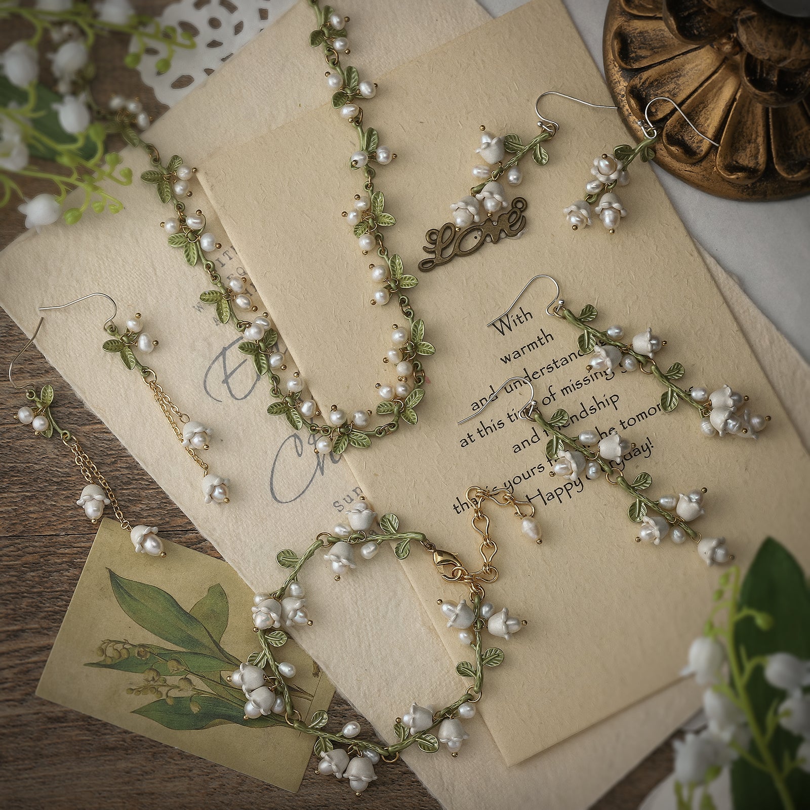 Lily Of The Valley Pearl Jewelry Set
