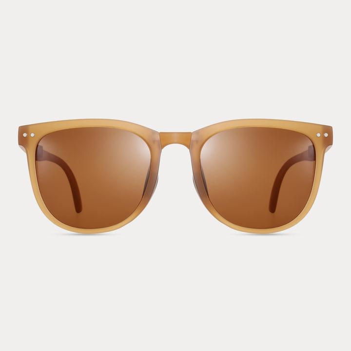 Brown Folding Wayfarer Sunglasses