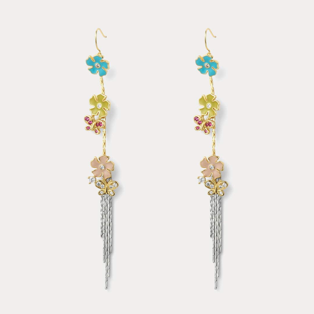 Selenichast Flower Butterfly Earrings