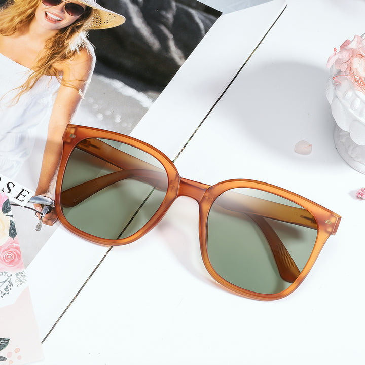 Brown Folding Women's Sunglasses