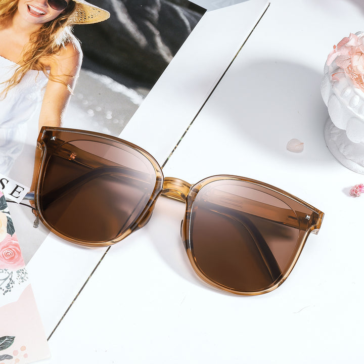 Brown Folding TR Sunglasses