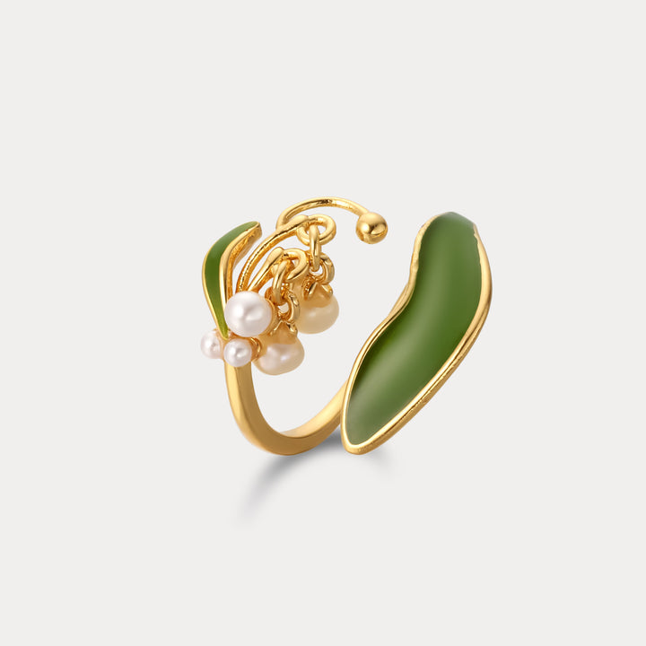 lilies pearl engagement rings
