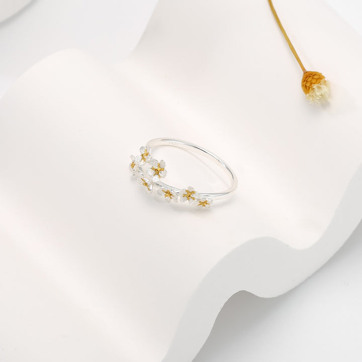 Forget-Me-Not Flowers Open Ring