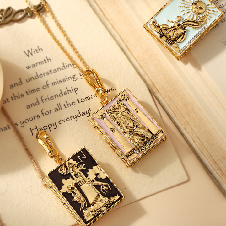 Tarot Magic Locket Necklace Spiritual Jewelry