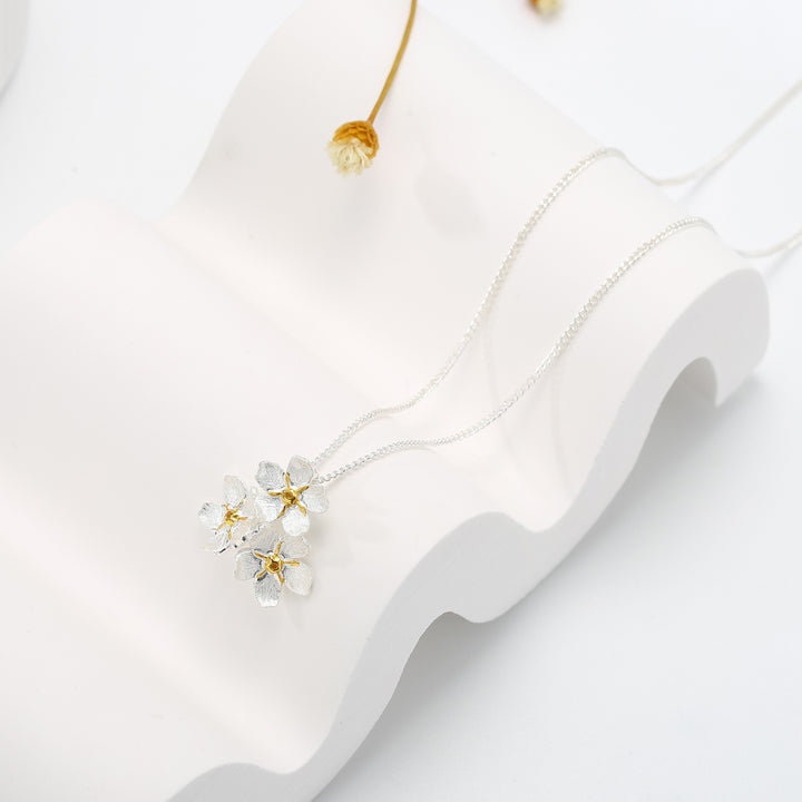 Forget-Me-Not Flowers Pendant Necklace