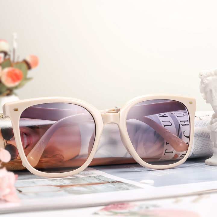White Folding Women's Sunglasses