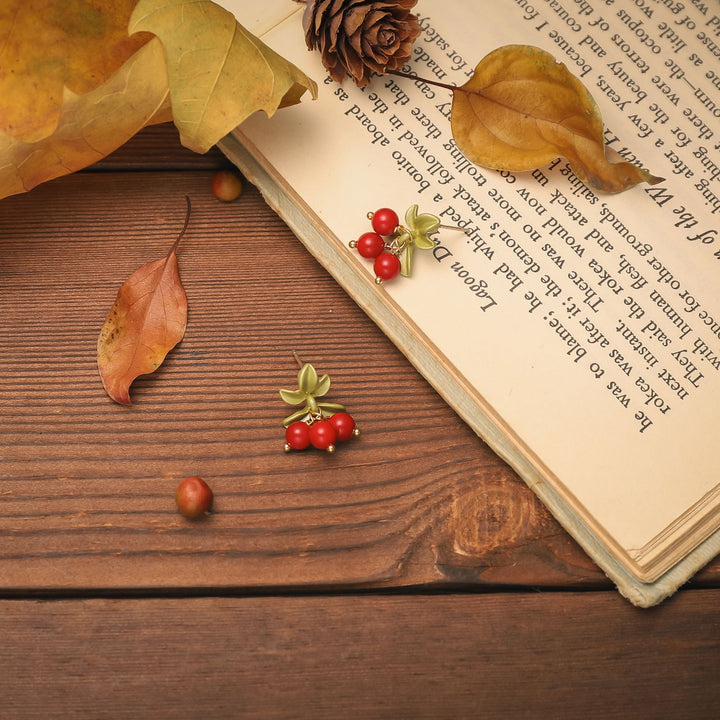 Cranberry Stud Fruit Earrings