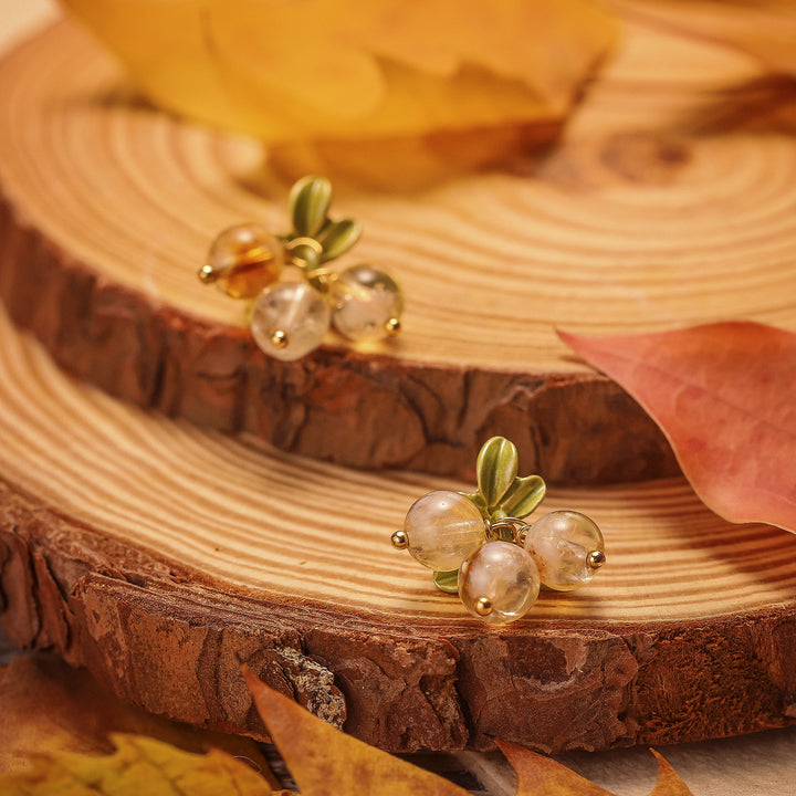 Enamel Gooseberry Stud Earrings