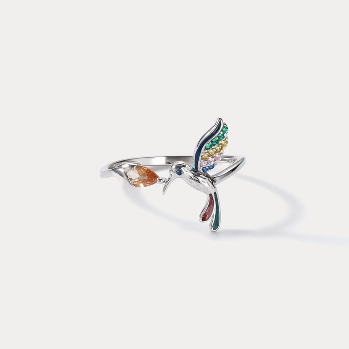 Sterling Silver Hummingbird Open Ring