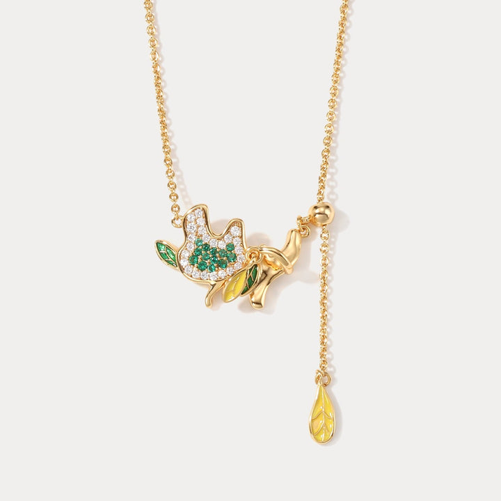 Selenichast Green Leaf Necklace