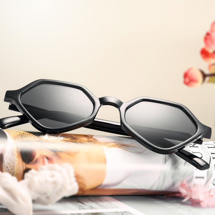 Black Fashion Polygonal Sunglasses