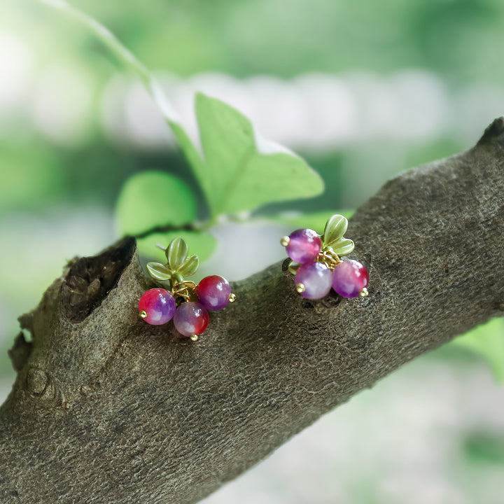 Purple Berry Stud Jewelry