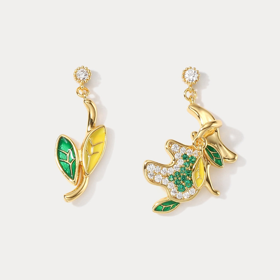 Selenichast Green Leaf Earrings