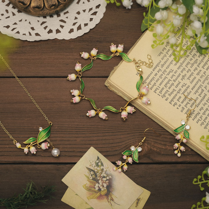 Lily Of The Valley Pearl Jewelry Gift Set with Gift Wrapping