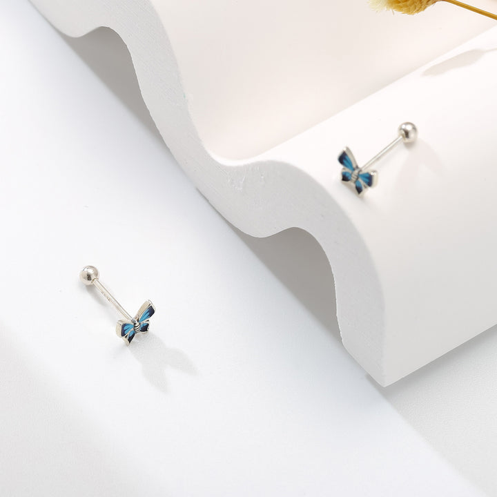 Blue Butterfly Stud Earrings