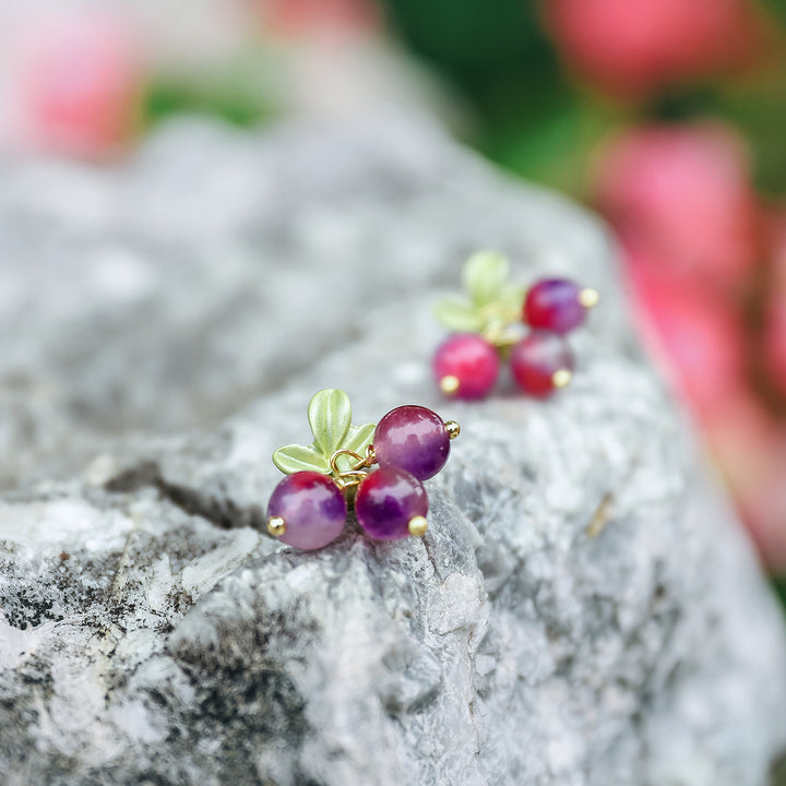 Purple Berry Stud Stylish Earrings