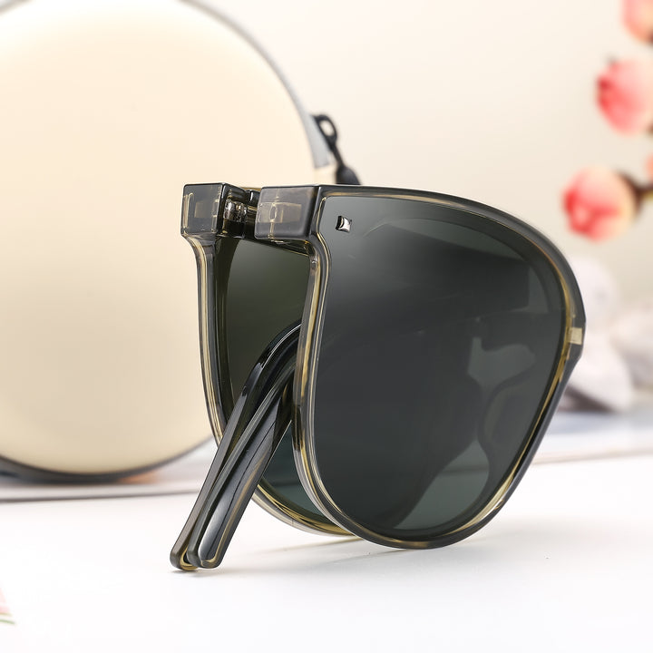 Dark Green Folding Women's Sunglasses