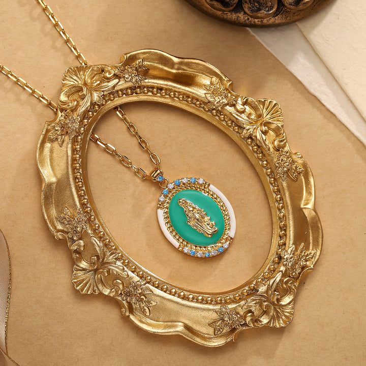 Grace Virgin Mary Gold Necklace