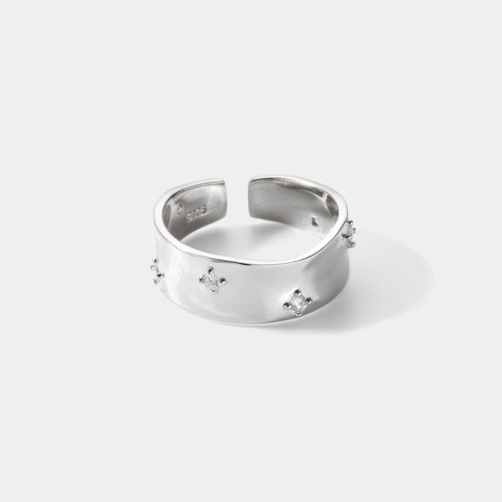 Selenichast Silver Starry Ring