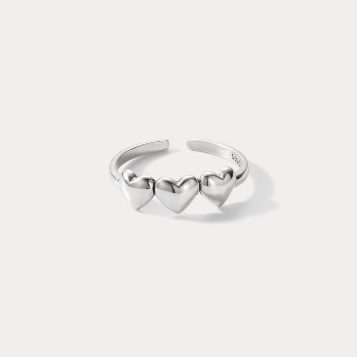 Silver Heart Engagement Ring