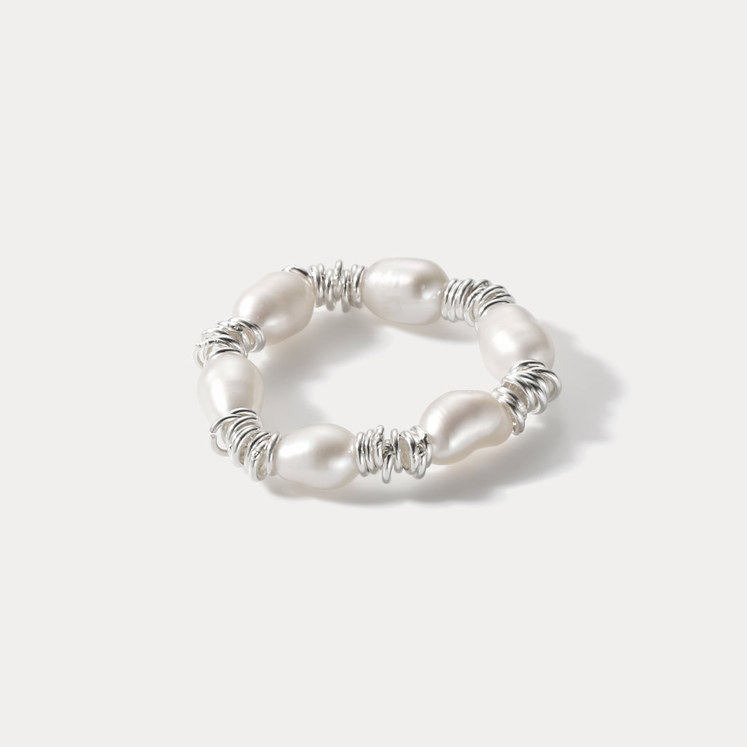 Selenichast Silver Pearl Ring