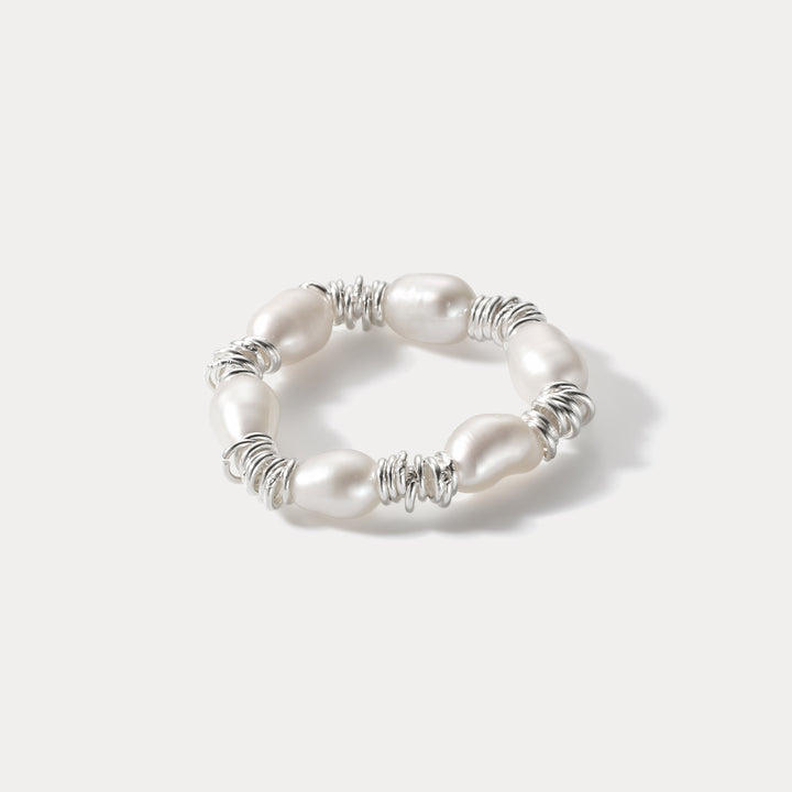 Selenichast Silver Pearl Ring